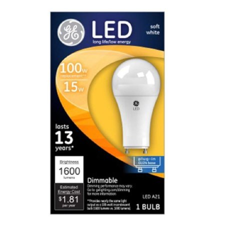GENERAL ELECTRIC 15W GU24 Specialty LED Light Bulb, Soft White 93102867